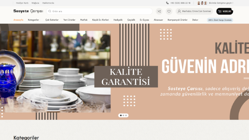 Sosyete Çarşısı E-Ticaret Sitesi