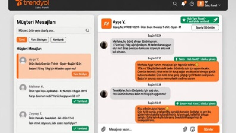 Trendyol Hizli Yanit Orneklerim - 11 Dk Icinde Donus