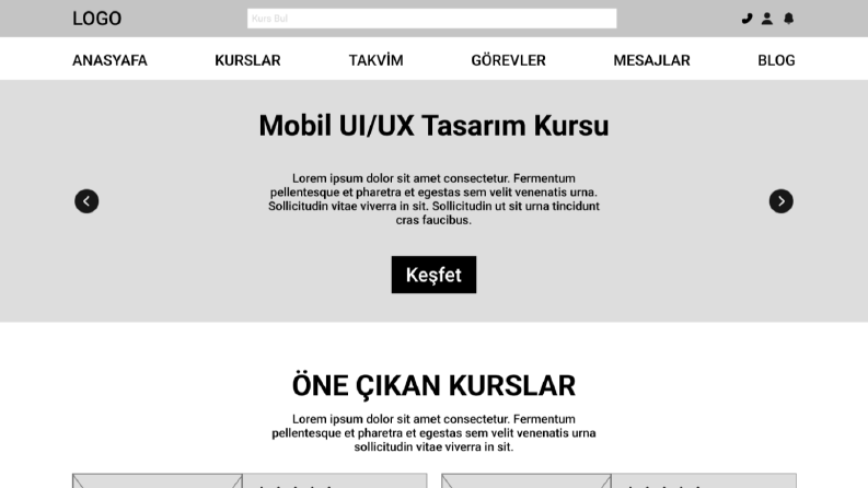 Wireframe Çalışması