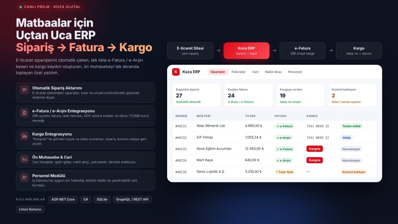 ERP Yazılımı — Sipariş, e-Fatura ve Kargo Entegrasyonu