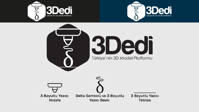 3Dedi - 3 Boyutlu Baskı ve Yazıcı Logo Tasarımı