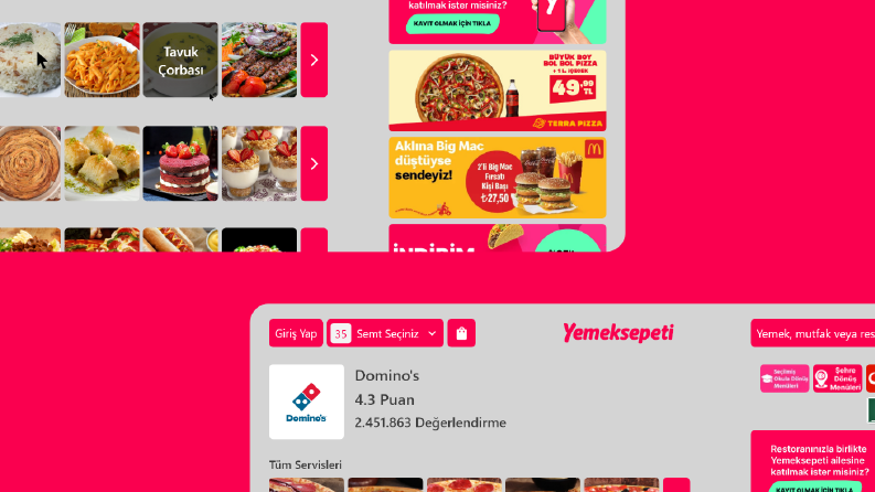 Konsept yemek uygulaması tasarımı
