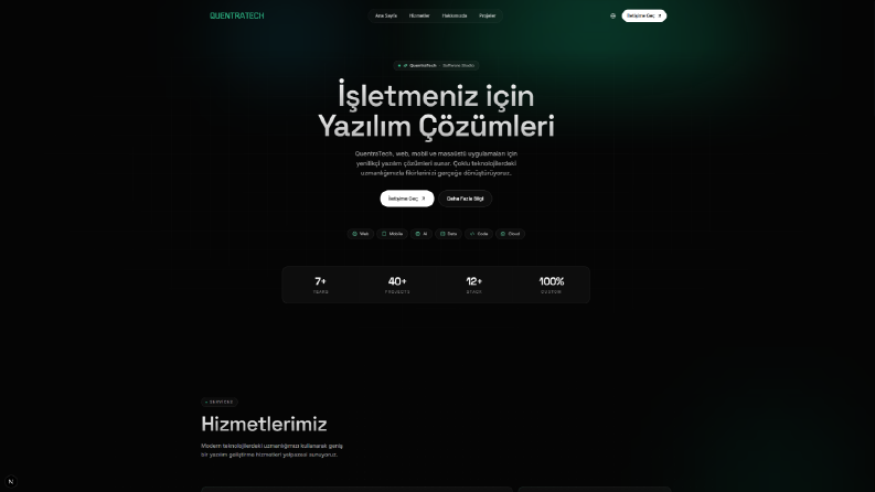 www.quentratech.com firma tanıtım sitesi