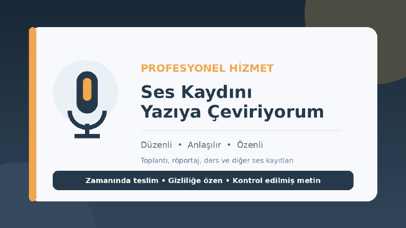 Ses Kaydını Yazıya Dönüştürme Örneği