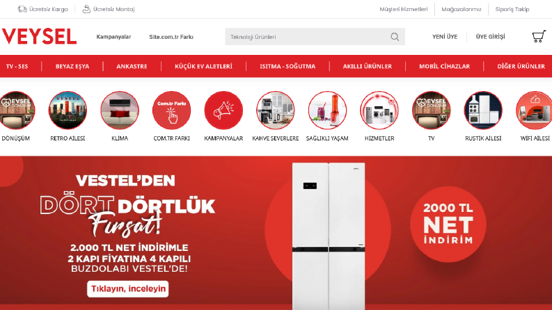 Beyaz Eşya Site Tasarımı - Anahtar Teslim E-ticaret Sitesi