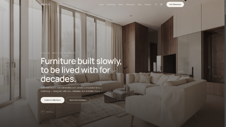 Mobilya Mağazası için Modern Kurumsal Web Sitesi