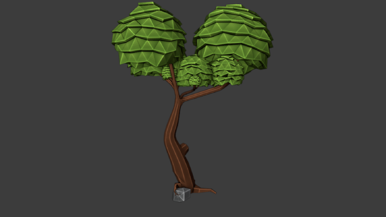 Low Poly 3D Ağaç