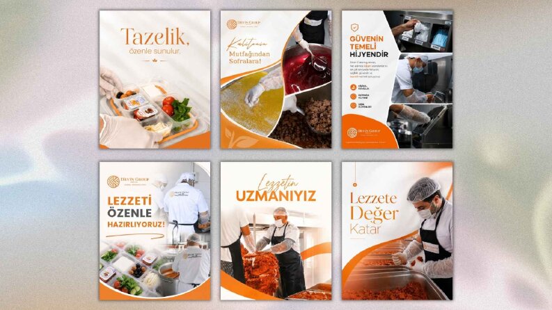 Catering sektörüne dikkat çekici sosyal medya tasarımlarım.
