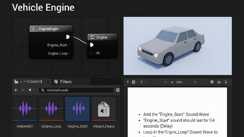 Unreal Engine Araç Simülasyonu Ses Sistemi (Stage-1)