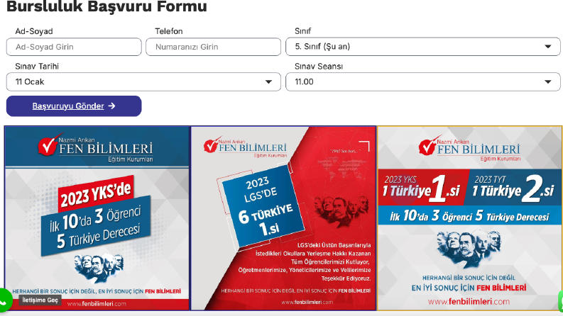 Dershane için website