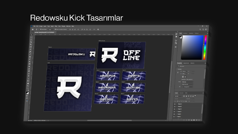 Redowsku Kick Kanalı için yaptığım tasarımlar