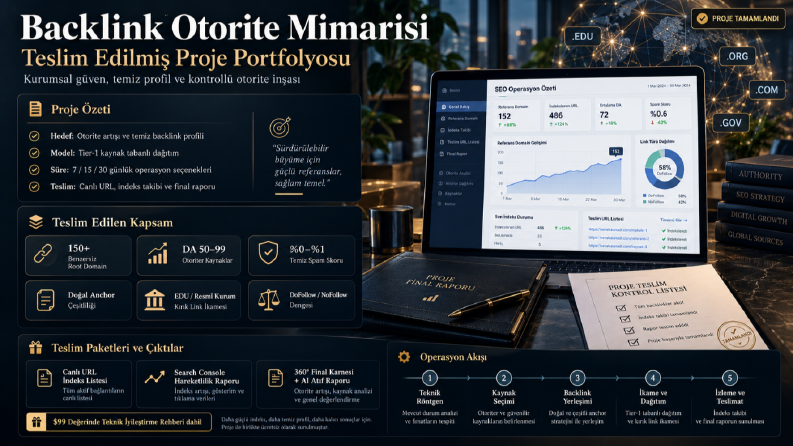 Backlink Otorite Mimarisi | Operasyon Portfolyosu
