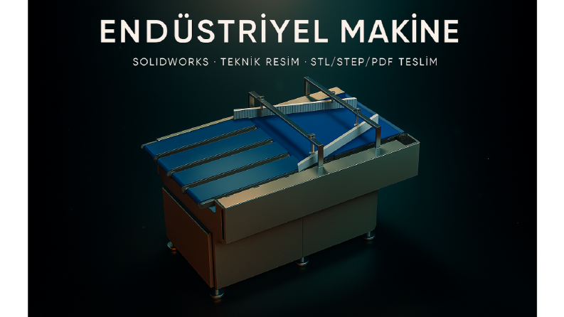 Modüler Konveyör Sistemi – 3D Tasarım & Teknik Çizim