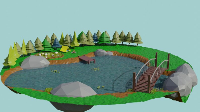 low poly ada tasarımı