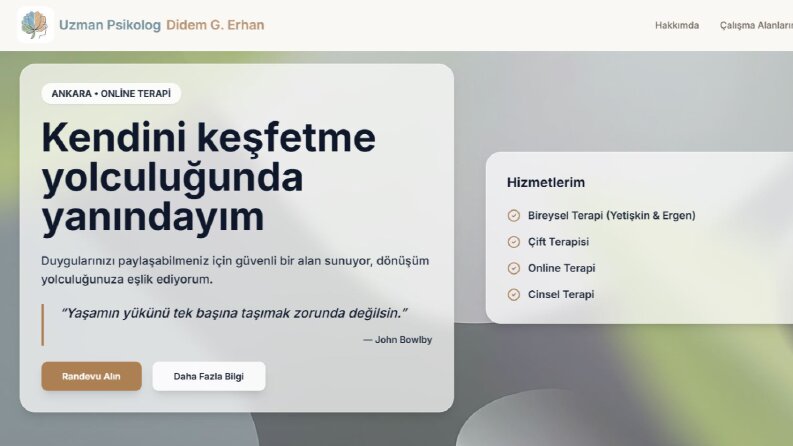 Psikolog Kişisel Websitesi