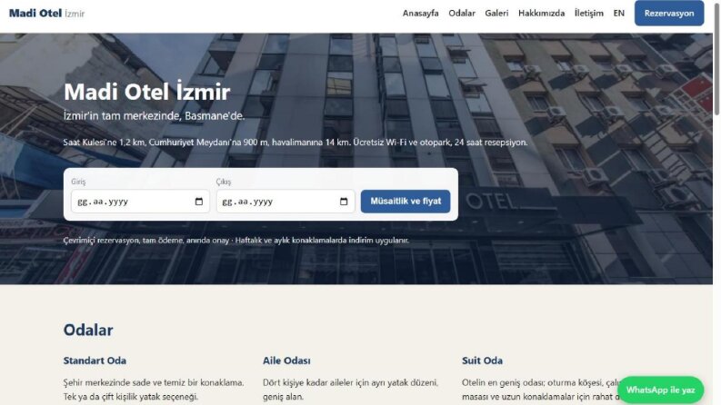 Madi Otel İzmir - Rezervasyonlu Otel Web Sitesi
