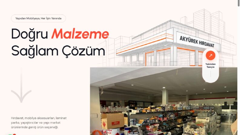 Akyürek Hırdavat – WordPress Kurumsal Web Sitesi