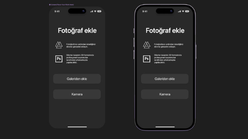 Dövme Stüdyosu Mobil Uygulama UI