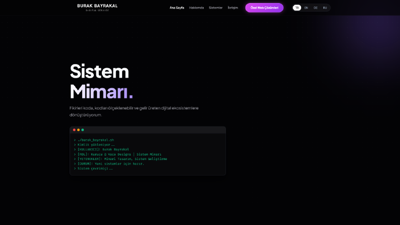 Modern & Minimalist Kişisel Web Sitesi Tasarımı