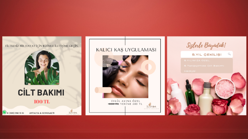Güzellik Salonu Sosyal Medya Tasarımları