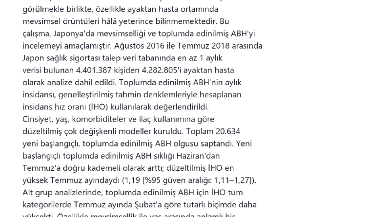 Tıbbi Olgu ve Klinik Araştırma Çevirisi (TR-EN)
