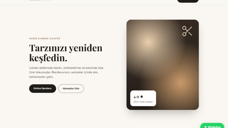 Kuaför Salonu Tanıtım Sitesi