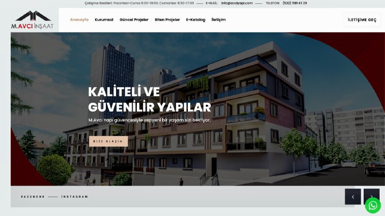 M.AVCI İnşaat Websitesi