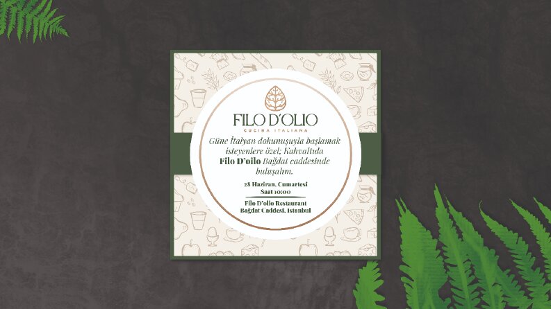 Filo D'olio için Event Davetiyesi Tasarımı