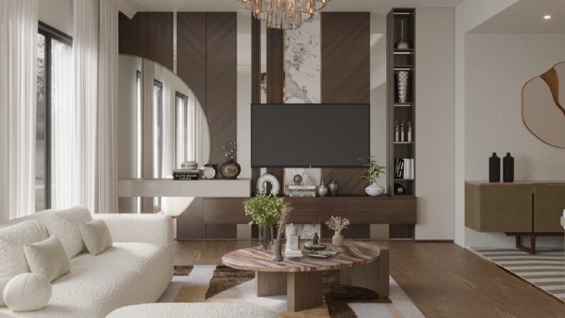 Modern Luxury Salon Tasarımı & Fotogerçekçi Görselleştirme