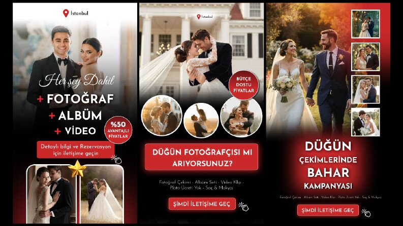 Düğün Fotoğrafçısı | Sosyal Medya Reklam & Post Tasarımı