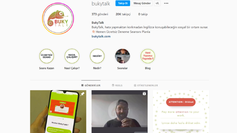 BukyTalk sosyal medya