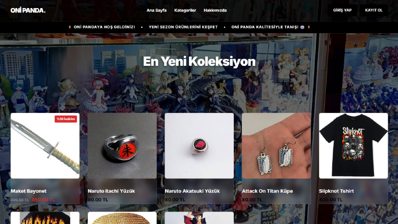 E-Ticaret Projesi OniPanda
