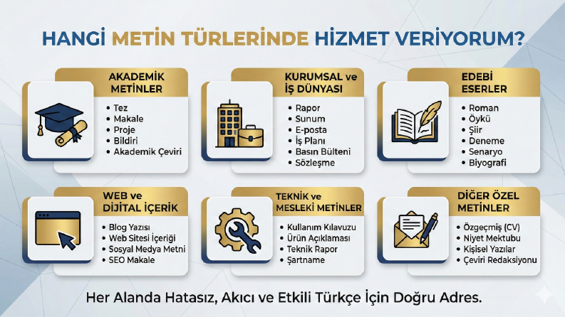 Hangi Metin Türlerinde Hizmet Veriyorum?