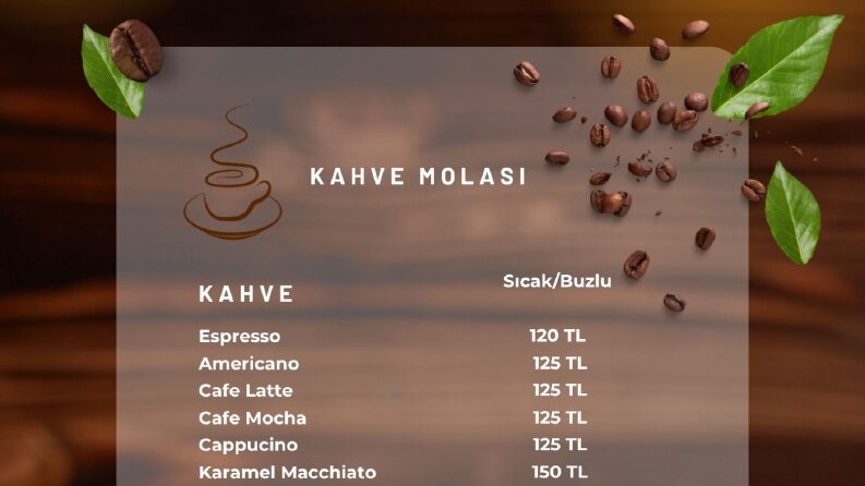 Kahve Molası – Modern Kafe Menü Tasarımı