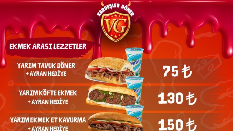 VG Kardeşler Döner Lokantası Menü Tasarımı