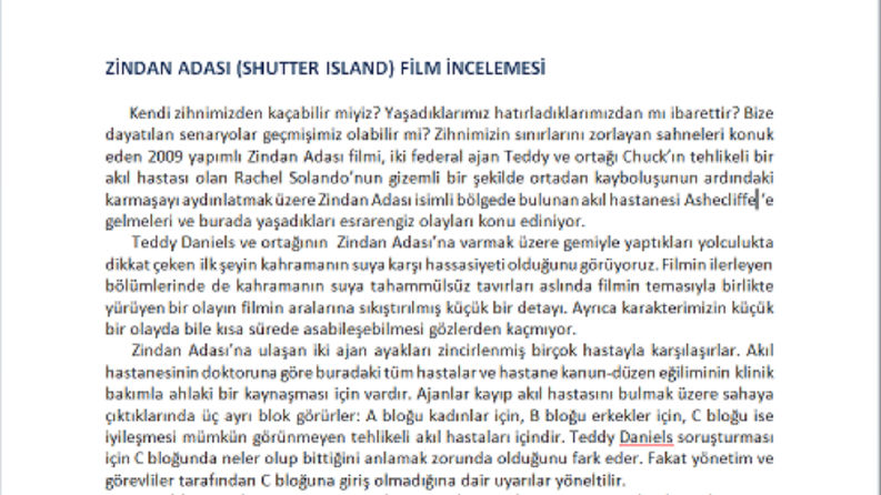 Film İnceleme Yazısı