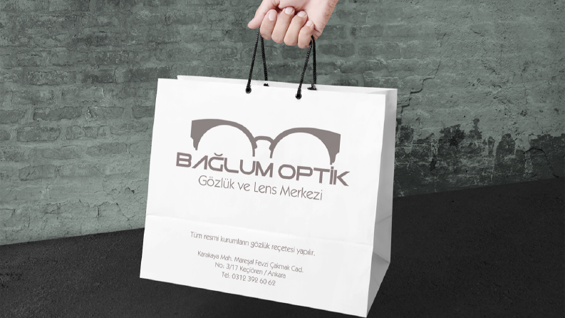 Optik Dükkanı İçin Karton Çanta Tasarımı