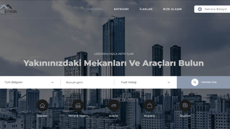 Gelişmiş Emlak Sitesi