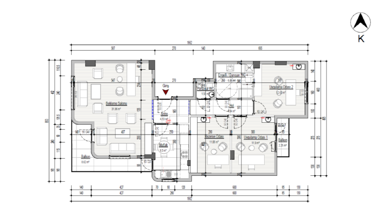 Mimari Proje Çizimi (Plan + Kesit + Görünüş)