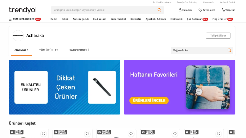 acharaka.com- Trendyol Mağaza Yönetimi