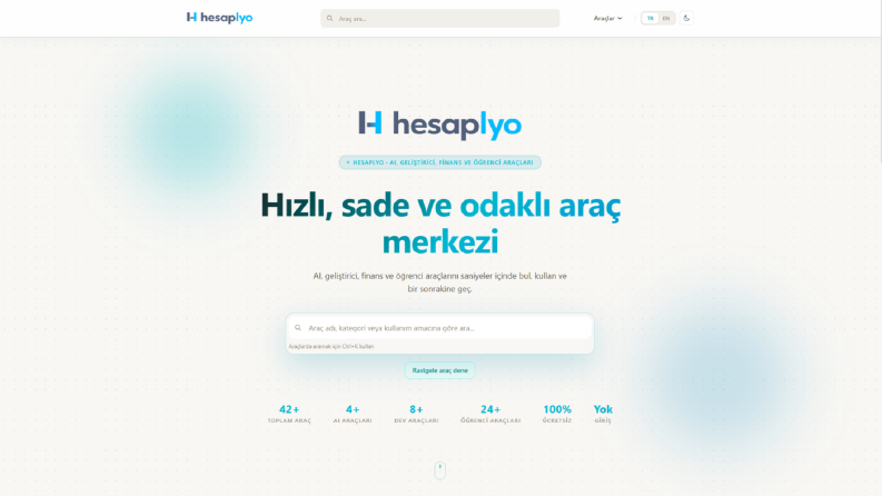 Hesaplyo - Hesaplama Araçları Sitesi Projesi
