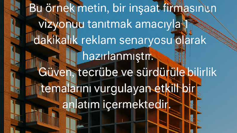 İnşaat firması için tanıtım reklam metni