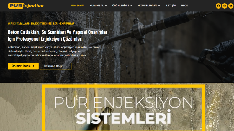 Pur Enjeksiyon | Güçlendirme ve Su İzolasyon Kimyasalları