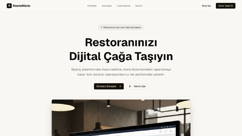 Restoran Otomasyon Sistemi Web Sitesi ve Kurumsal Tanıtım