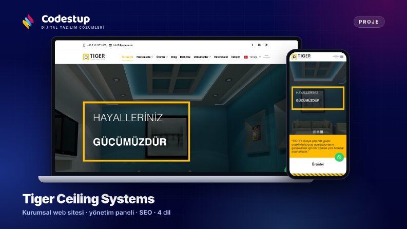 Tiger Ceiling Systems - Kurumsal Web Sitesi
