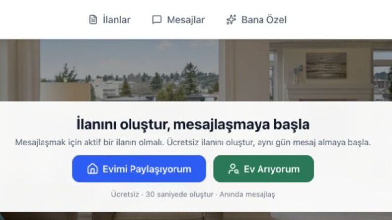 Ev Paylaşımı - Web ve Mobil İlan Platformu