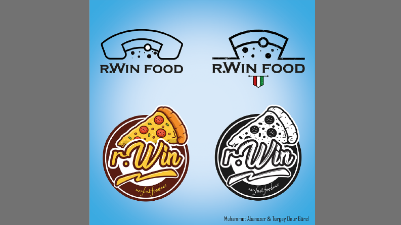 ''R.WIN PİZZA'' logo tasarımları ortak çalışma.