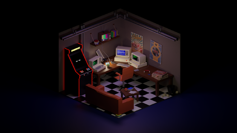 80's study room
