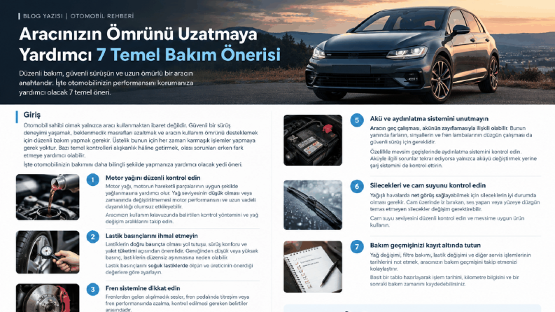 Otomobil Bakımı Hakkında Özgün Blog Yazısı
