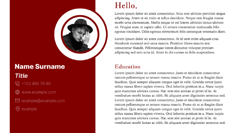 Sade bir portfolyo web sayfası